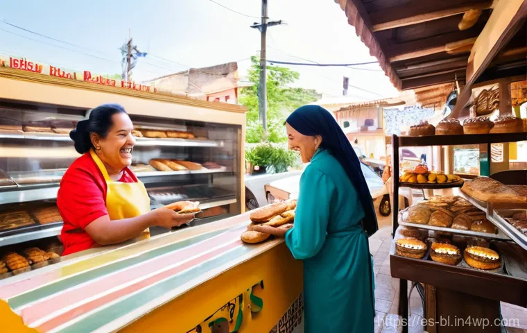초연결 사회에서 공공의 이익 - **Prompt 1: The Global Echo of a Local Business**
    A charming, sun-drenched street in a tradition...